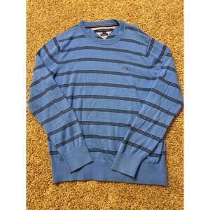 Tommy Hilfiger Black Stripes Crewneck Pima Cotton Preppy Mens Size Large